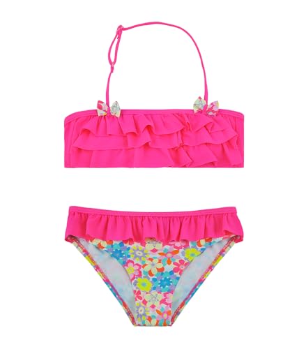 FP DE POWER FLOWER Mädchen-Badeanzug Zweiteilige Bademode mit Rüschen Badeanzug Tankini-Set Bademode für Kleinkinder von 2-16 Jahren (4-6 Years, LA576-Rose Red) von FP DE POWER FLOWER