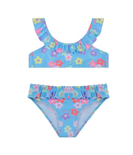 FP DE POWER FLOWER Mädchen-Badeanzug Zweiteilige Bademode mit Rüschen Badeanzug Tankini-Set Bademode für Kleinkinder von 2-16 Jahren (6-8 Years, LA508-Blue) von FP DE POWER FLOWER