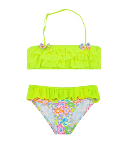 FP DE POWER FLOWER Mädchen-Badeanzug Zweiteilige Bademode mit Rüschen Badeanzug Tankini-Set Bademode für Kleinkinder von 2-16 Jahren (6-8 Years, LA576-Green) von FP DE POWER FLOWER