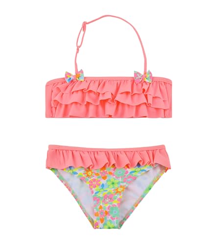 FP DE POWER FLOWER Mädchen-Badeanzug Zweiteilige Bademode mit Rüschen Badeanzug Tankini-Set Bademode für Kleinkinder von 2-16 Jahren (8-10 Years, LA576-Pink) von FP DE POWER FLOWER