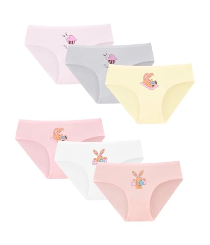 Mädchen Baumwoll-Slips Multipack – Weiche und Bequeme Unterhosen, Kinderunterwäsche für 2-12 Jahre (6er-Pack) (70008, 2-4 Years) von POWER FLOWER