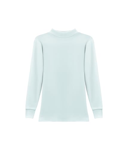 POWER FLOWER Mädchen Thermo-Langarmshirt mit Fleecefutter – Baselayer mit Stehkragen für kalte Tage (9-10 Years, LY133-Blue) von POWER FLOWER