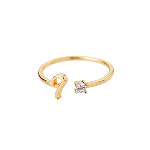 Buchstaben Ringe Frauen Gold Ring mit Buchstaben Verstellbar Ring Damen Offener Rings Initial Buchstabe A-Z Ring mit Namen Modeschmuck Damenring Minimalistisch Stapelbare Ringe Geschenk für Frauen (I) von FPEAOB