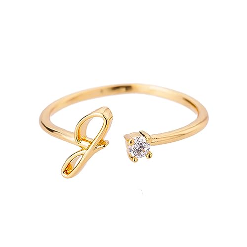 Buchstaben Ringe Frauen Gold Ring mit Buchstaben Verstellbar Ring Damen Offener Rings Initial Buchstabe A-Z Ring mit Namen Modeschmuck Damenring Minimalistisch Stapelbare Ringe Geschenk für Frauen (G) von FPEAOB