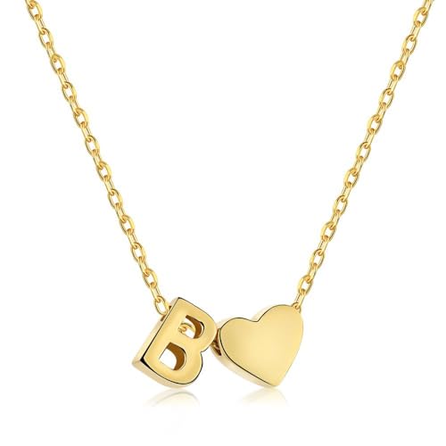 Herz Kette mit Buchstaben Kette Damen Halskette mit Herz Anhänger Buchstabenkette Gold Personalisiere Initialen A-Z Namenskette Herzkette Freundschaftskette Edelstahl Schmuck für Frauen Mädchen (B) Herz Kette mit Buchstaben Kette Damen Halskette mit Herz Anhänger Buchstabenkette Gold Personalisiere Initialen A-Z Namenskette Herzkette Freundschaftskette Edelstahl Schmuck für Frauen Mädchen (B) von FPEAOB