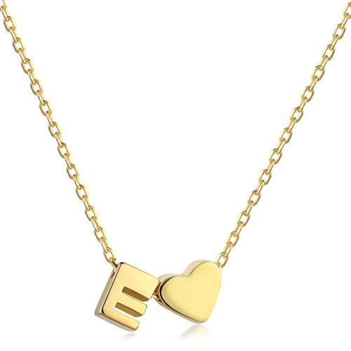 Herz Kette mit Buchstaben Kette Damen Halskette mit Herz Anhänger Buchstabenkette Gold Personalisiere Initialen A-Z Namenskette Herzkette Freundschaftskette Edelstahl Schmuck für Frauen Mädchen (E) Herz Kette mit Buchstaben Kette Damen Halskette mit Herz Anhänger Buchstabenkette Gold Personalisiere Initialen A-Z Namenskette Herzkette Freundschaftskette Edelstahl Schmuck für Frauen Mädchen (E) von FPEAOB