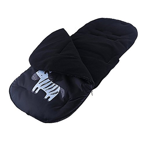 Universal Winterfußsack für Kinderwagen Buggy Jogger, Extra dicker Fußwärmer für Baby Kleinkind Draussen Polar Fleece Polar Fleece Gefüttert Wasserdichte (schwarz)(EINWEG) von FPEAOB
