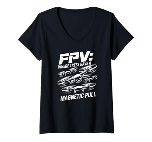 Damen FPV: Wo Bäume einen magnetischen Zug haben T-Shirt mit V-Ausschnitt Damen FPV: Wo Bäume einen magnetischen Zug haben T-Shirt mit V-Ausschnitt von FPV Drone Enthusiasts Pilots Trees