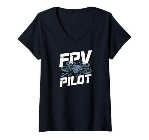 Damen FPV Pilot Drohne Racing Quadcopter RC Freestyle T-Shirt mit V-Ausschnitt Damen FPV Pilot Drohne Racing Quadcopter RC Freestyle T-Shirt mit V-Ausschnitt von FPV Drone Pilot Racing Quadcopter RC Freestyle