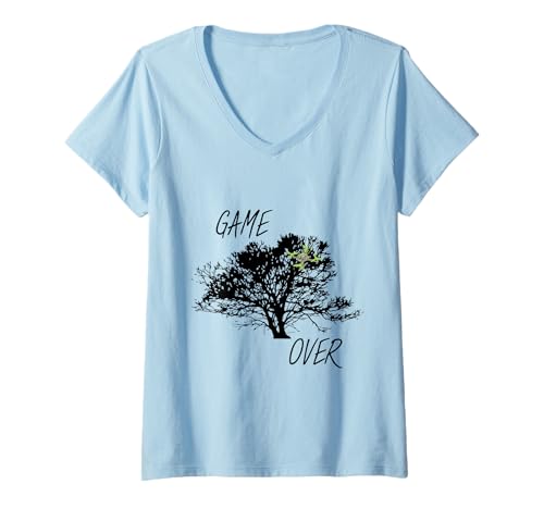 Damen FPV-Drohne im Baumspiel vorbei T-Shirt mit V-Ausschnitt Damen FPV-Drohne im Baumspiel vorbei T-Shirt mit V-Ausschnitt von FPV Drones