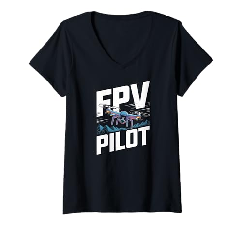 Damen FPV Pilot Drohne Racing Freestyle Quadcopter FPV Pilot T-Shirt mit V-Ausschnitt Damen FPV Pilot Drohne Racing Freestyle Quadcopter FPV Pilot T-Shirt mit V-Ausschnitt von FPV Pilot Drone Racing Quadcopter Freestyle RC UAV