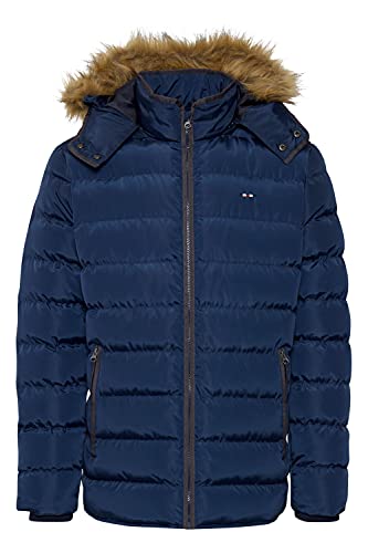 FQ1924 Aksel Steppjacke Herren Winterjacke Jacke mit Kapuze mit Kunstfell, Größe:L, Farbe:Estate Blue (194027) von FQ1924