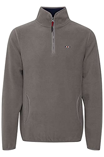 FQ1924 Border Herren Fleecepullover Sweatpullover Pullover mit Stehkragen Regular Fit, Größe:L, Farbe:Steel Gray (184005) von FQ1924