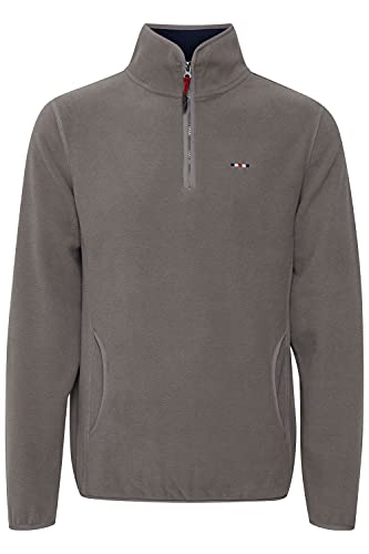 FQ1924 Border Herren Fleecepullover Sweatpullover Pullover mit Stehkragen Regular Fit, Größe:M, Farbe:Steel Gray (184005) von FQ1924