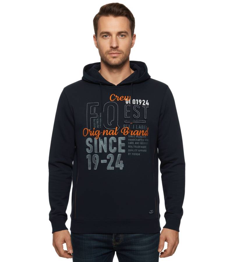 FQ1924 Erik Herren Sweatshirt Kapuzen-Pullover Baumwoll-Pulli mit Stickerei 21900544-ME 194011 Blau von FQ1924