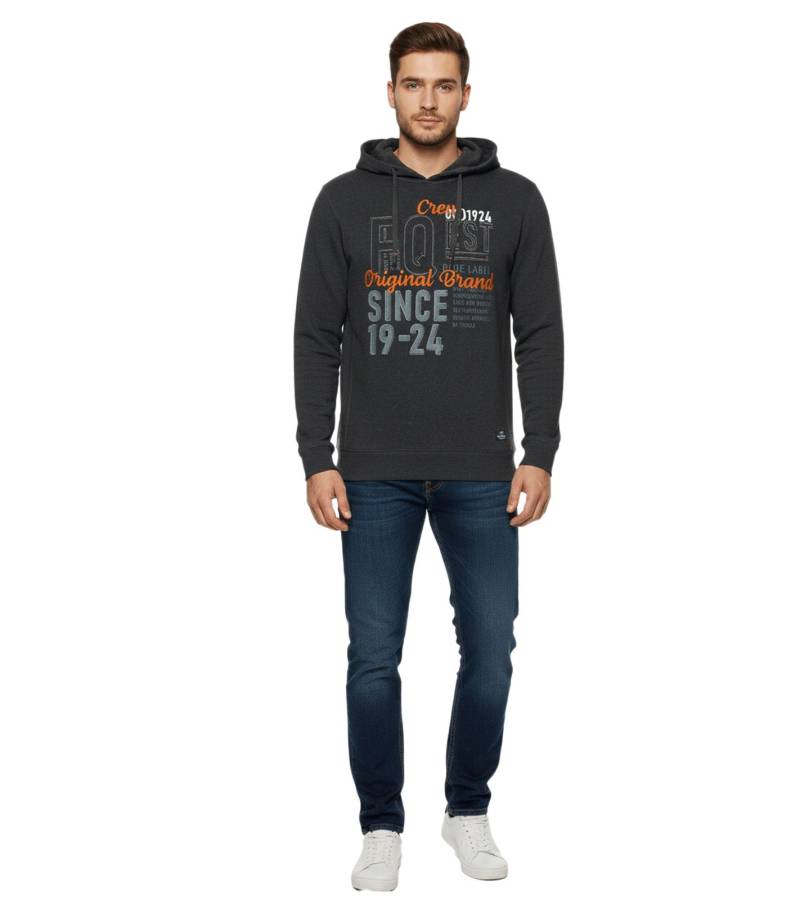 FQ1924 Erik Herren Sweatshirt Kapuzen-Pullover Baumwoll-Pulli mit Stickerei 21900544-ME 200278 Grau von FQ1924