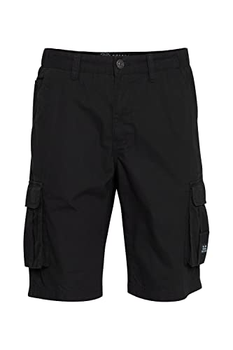 FQ1924 FQArin Herren Cargo Shorts Bermuda Kurze Hose elastischer Bund mit Kordeln und Stretch Regular Fit, Größe:L, Farbe:Black Beauty (193911) von FQ1924