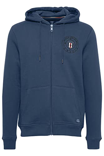 FQ1924 FQBirger Herren Sweatjacke Kapuzenjacke Hoodie mit Kapuze und Print, Größe:L, Farbe:Dark Denim (194118) von FQ1924