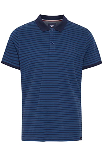 FQ1924 FQCorin Herren Poloshirt Polohemd T-Shirt gestreift mit Knopfleiste, Größe:M, Farbe:Dark Denim (194118) von FQ1924