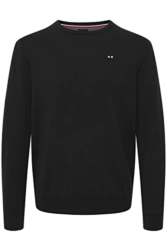 FQ1924 FQElliot Herren Strickpullover Feinstrick Pullover mit Rundhalsausschnitt O-Neck, Größe:2XL, Farbe:Black Beauty (193911) von FQ1924