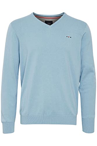 FQ1924 FQFynjard Herren Strickpullover Feinstrick Pullover aus 100% Baumwolle, Größe:3XL, Farbe:Powder Blue (144214) von FQ1924