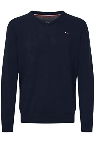 FQ1924 FQFynjard Herren Strickpullover Feinstrick Pullover aus 100% Baumwolle, Größe:L, Farbe:Navy Blazer (193923) von FQ1924