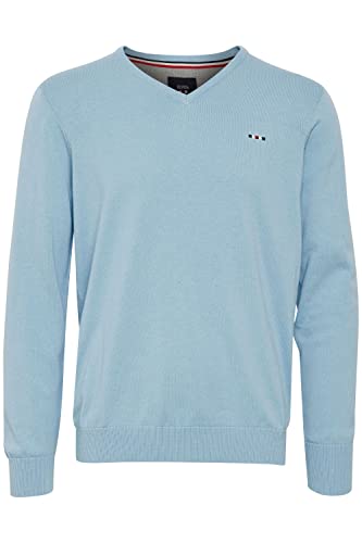 FQ1924 FQFynjard Herren Strickpullover Feinstrick Pullover aus 100% Baumwolle, Größe:S, Farbe:Powder Blue (144214) von FQ1924