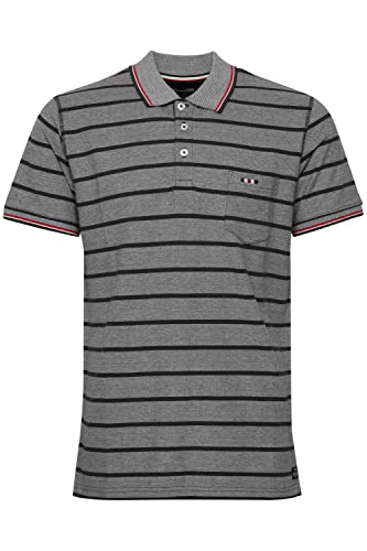 FQ1924 FQKnut Herren Poloshirt Polohemd Gestreift Polokragen Stickerei Yarn-Dyed Regular Fit Hochwertiges Baumwoll-Pikee, Größe:2XL, Farbe:Salute (194011) von FQ1924