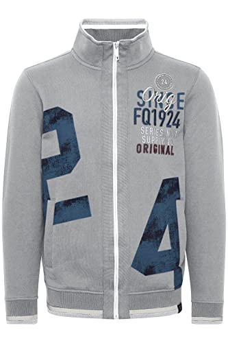 FQ1924 FQMagnus Herren Sweatjacke Cardigan Jacke mit hochabschließendem Kragen, Größe:L, Farbe:Zink Mix (200275) von FQ1924