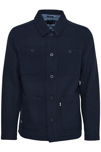 FQ1924 FQOliver Herren Overshirt Hemdjacke Jacke mit Brusttaschen Umlegekragen Knöpfen Regular fit, Größe:XL, Farbe:Salute (194011) von FQ1924