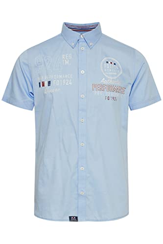 FQ1924 FQRontus Herren Kurzarmhemd Herrenhemd Hemd mit Kent Kragen aus 100% Baumwolle, Größe:XXL, Farbe:Chambray Blue (154030) von FQ1924
