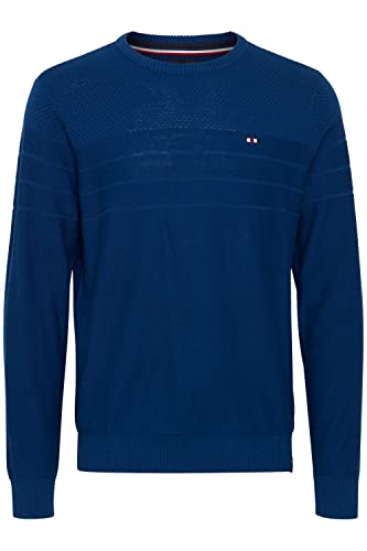 FQ1924 FQSaban Herren Strickpullover Feinstrick Pullover mit kurzem Stehkragen, Größe:3XL, Farbe:Navy Peony (194029) von FQ1924