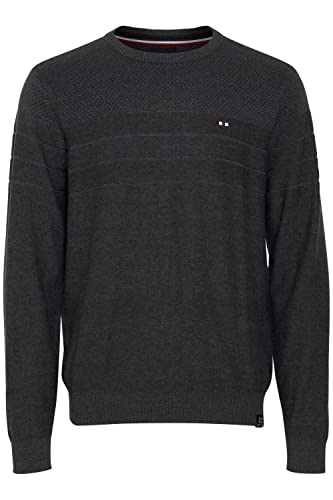 FQ1924 FQSaban Herren Strickpullover Feinstrick Pullover mit kurzem Stehkragen, Größe:XXL, Farbe:Charcoal Mix (200278) von FQ1924