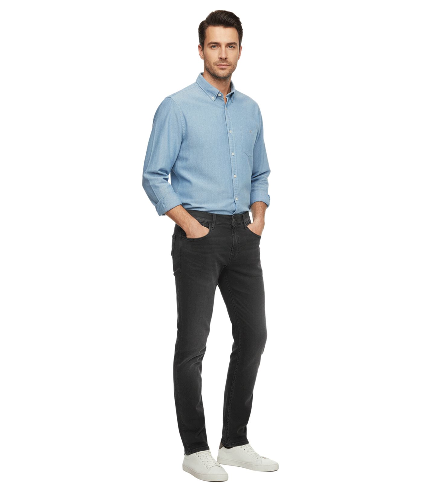 FQ1924 Juan Herren Jeans Regular-Fit Denim-Hose im 5-Pocket-Style Baumwoll-Hose 21900669 200295 Grau von FQ1924