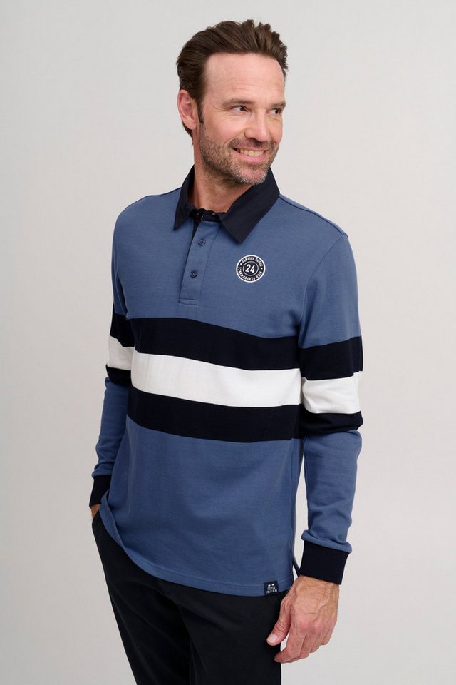 FQ1924 Langarm-Poloshirt FQMikkael Modisches Langarmshirt mit Streifen-Muster von FQ1924
