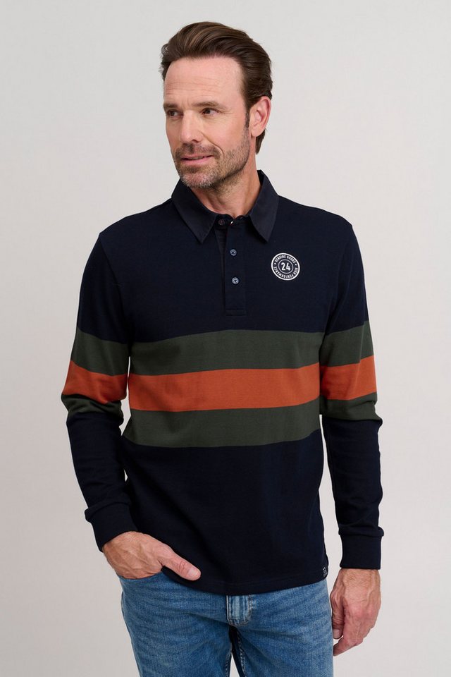FQ1924 Langarm-Poloshirt FQMikkael Modisches Langarmshirt mit Streifen-Muster von FQ1924