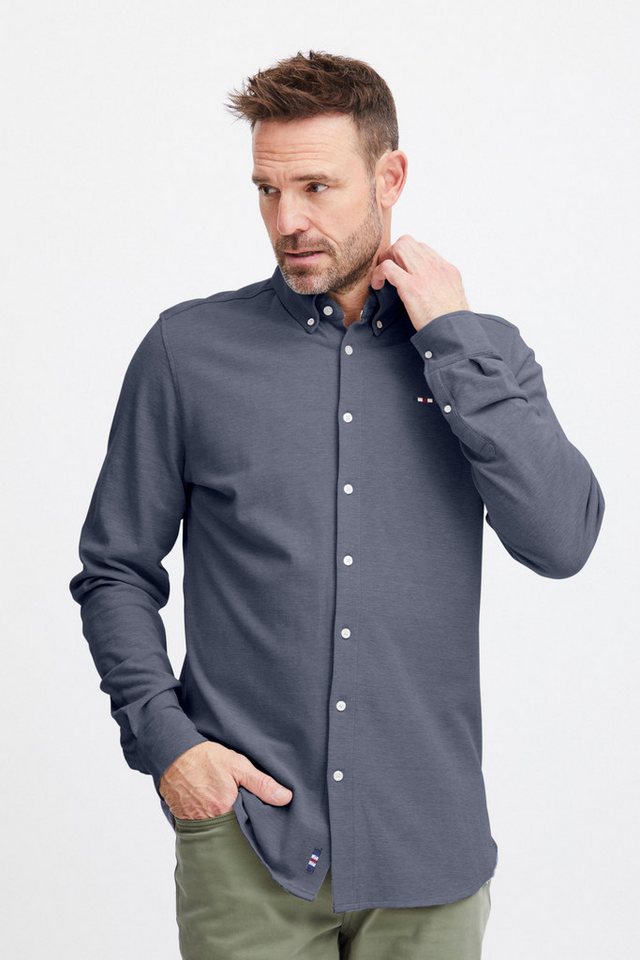 FQ1924 Langarmhemd FQSteven piqué knitted LS shirt Basic Hemd aus Pikee von FQ1924