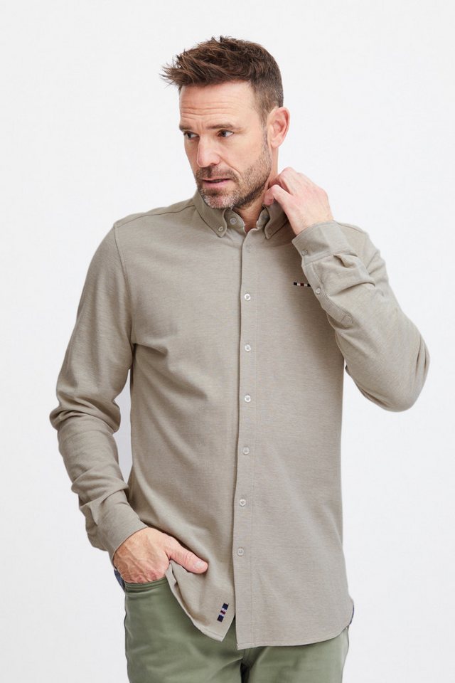 FQ1924 Langarmhemd FQSteven piqué knitted LS shirt Basic Hemd aus Pikee von FQ1924