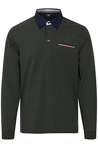 FQ1924 Marten Herren Longsleeve Langarmshirt Shirt mit Hemdkragen aus 100% Baumwolle, Größe:XL, Farbe:Deep Forest (196110) von FQ1924