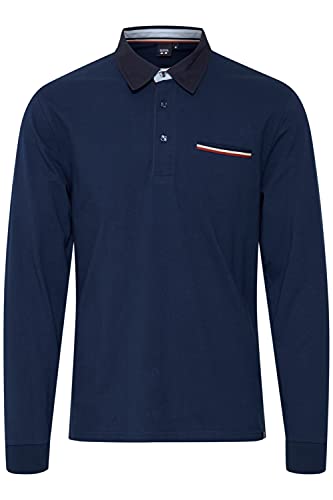 FQ1924 Marten Herren Longsleeve Langarmshirt Shirt mit Hemdkragen aus 100% Baumwolle, Größe:XXL, Farbe:Estate Blue (194027) von FQ1924