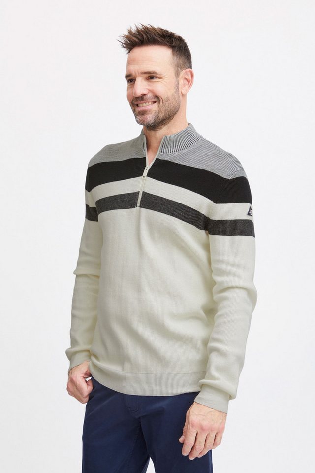 FQ1924 Strickjacke FQKyle stripe halfzip rib- knit Gestreifter Troyer aus Reißverschluss von FQ1924