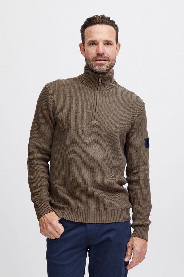 FQ1924 Strickpullover FQKyle ribbed texture halfzip 21900568 Modischer Strickpullover mit Troyer Kragen von FQ1924
