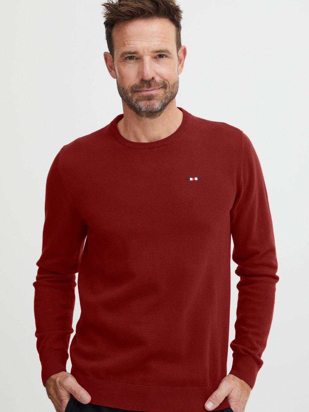 FQ1924 Strickpullover Herren Baumwolle Rundhals, rot von FQ1924