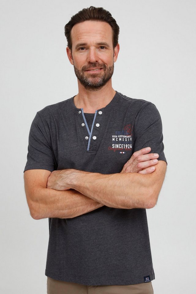 FQ1924 T-Shirt FQRudolf Henleyshirt mit angesagtem Print von FQ1924