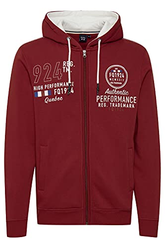 FQ1924 Thure Herren Sweatjacke Kapuzenjacke Hoodie mit Kapuze, Größe:L, Farbe:Rio Red (191656) von FQ1924