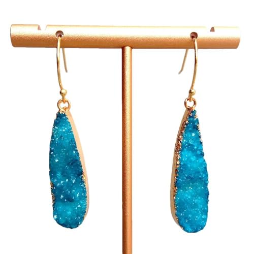 FQHIDMOMX 10x34mm Blue Agate Dangle Earrings Bohemian Earring Jewelry von FQHIDMOMX