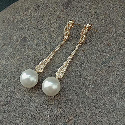 FQHIDMOMX 12MM Round White Sea Shell Pearl Gold color Plated cubic zirconia pave geometric Stud Earrings for women FQHIDMOMX 12MM Round White Sea Shell Pearl Gold color Plated cubic zirconia pave geometric Stud Earrings for women von FQHIDMOMX