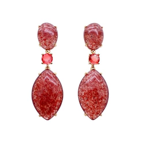 FQHIDMOMX 16x26mm Stone Earrings Strawberry Quartz Drop Stud Earrings Jewelry For Women Gift FQHIDMOMX 16x26mm Stone Earrings Strawberry Quartz Drop Stud Earrings Jewelry For Women Gift von FQHIDMOMX
