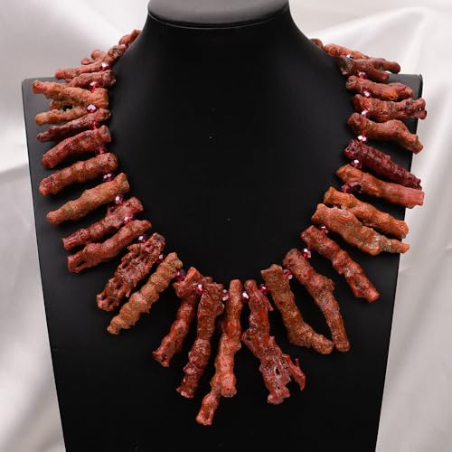 FQHIDMOMX 19" Branch Top Drilled Nugget Freeform Real Gems Necklace von FQHIDMOMX