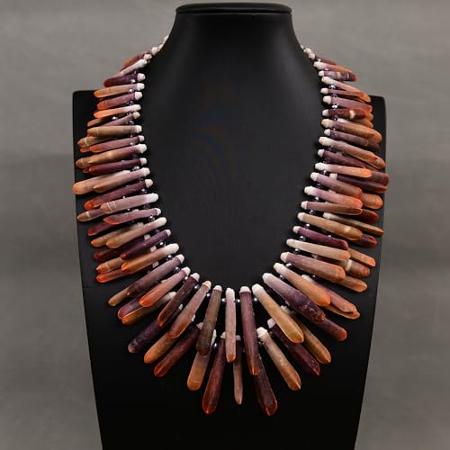 FQHIDMOMX 2 Rows Big Brown Sea Bamboo Top-Drilled Branch Purple Crystal Necklace Multi Strands Jewelry For Lady FQHIDMOMX 2 Rows Big Brown Sea Bamboo Top-Drilled Branch Purple Crystal Necklace Multi Strands Jewelry For Lady von FQHIDMOMX